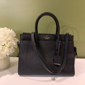 Kate Spade Black Saffiano Leather Satchel Medium Wok Bag Tote